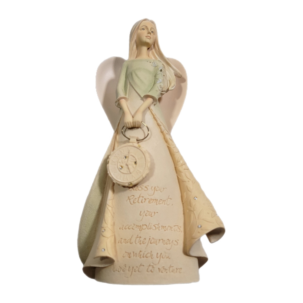 Enesco Angel Sculpture in Cream and Light Green